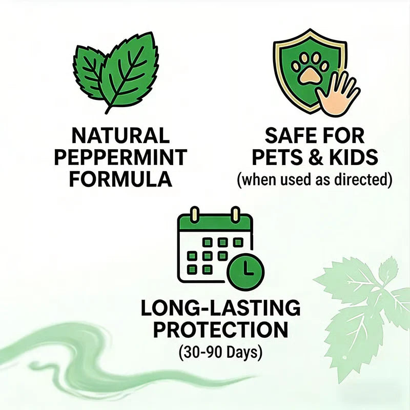 🦟50% OFF NOW!🔇 🟢 Natural Peppermint Rodent Repellent Tablets – 10 Pack